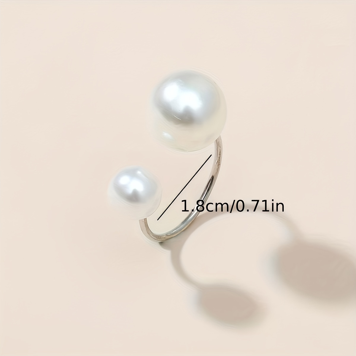 Stylish Acrylic Round Bead Adjustable Ring